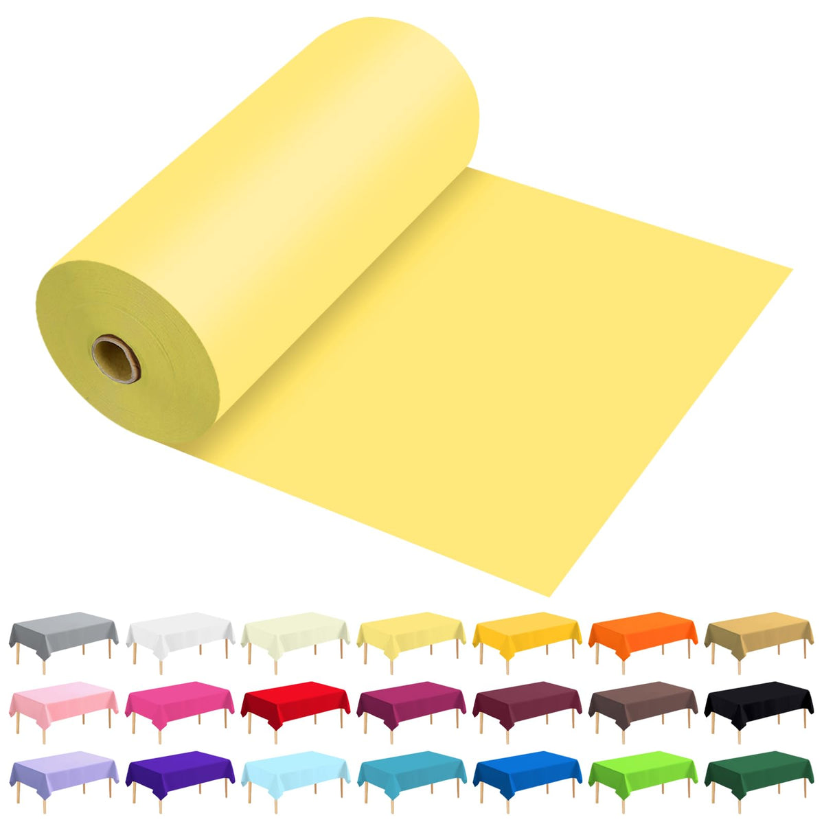 54 Inch X 300 Feet Plastic Table Cover Roll Premium Disposable Plastic Tablecloth for All Type/Shape Tables | Picnic, Party, Banquet, Birthdays, Weddings (Blue, 54 Inch X 300 Feet)