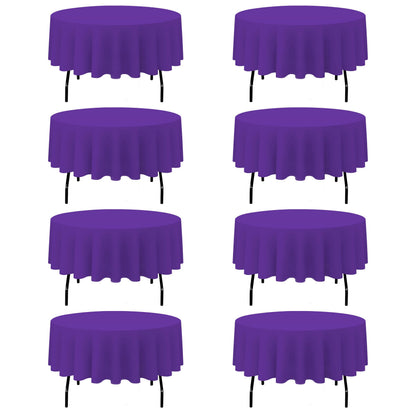 BRILLMAX 6 Pack Navy Blue Round Tablecloths 120 Inch for 60" Tables