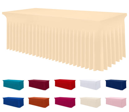 Smiry Spandex Elastic Fitted Table Cloth Skirt for 6FT Rectangle Table