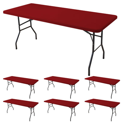Fitted Tablecloth for 6 Foot Rectangle Tables-Black Picnic Table Covers
