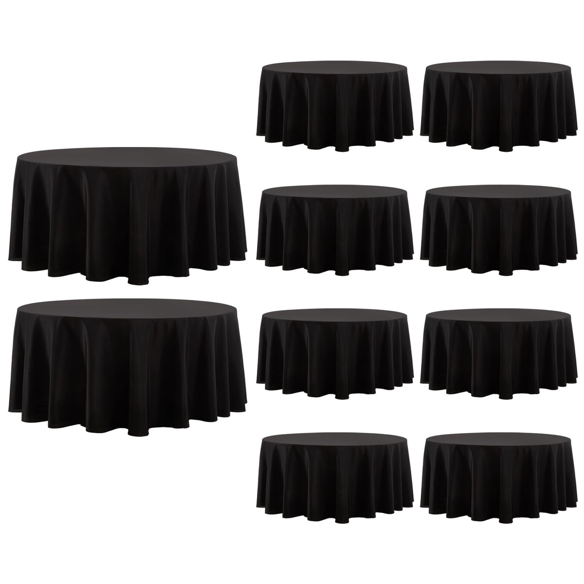 6 Pack White Round Tablecloths 120 Inch for Dining Tables