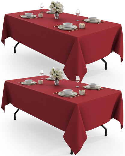 Pureegg Polyester Tablecloth 60" x 102" Reusable Washable 2 Pack Black