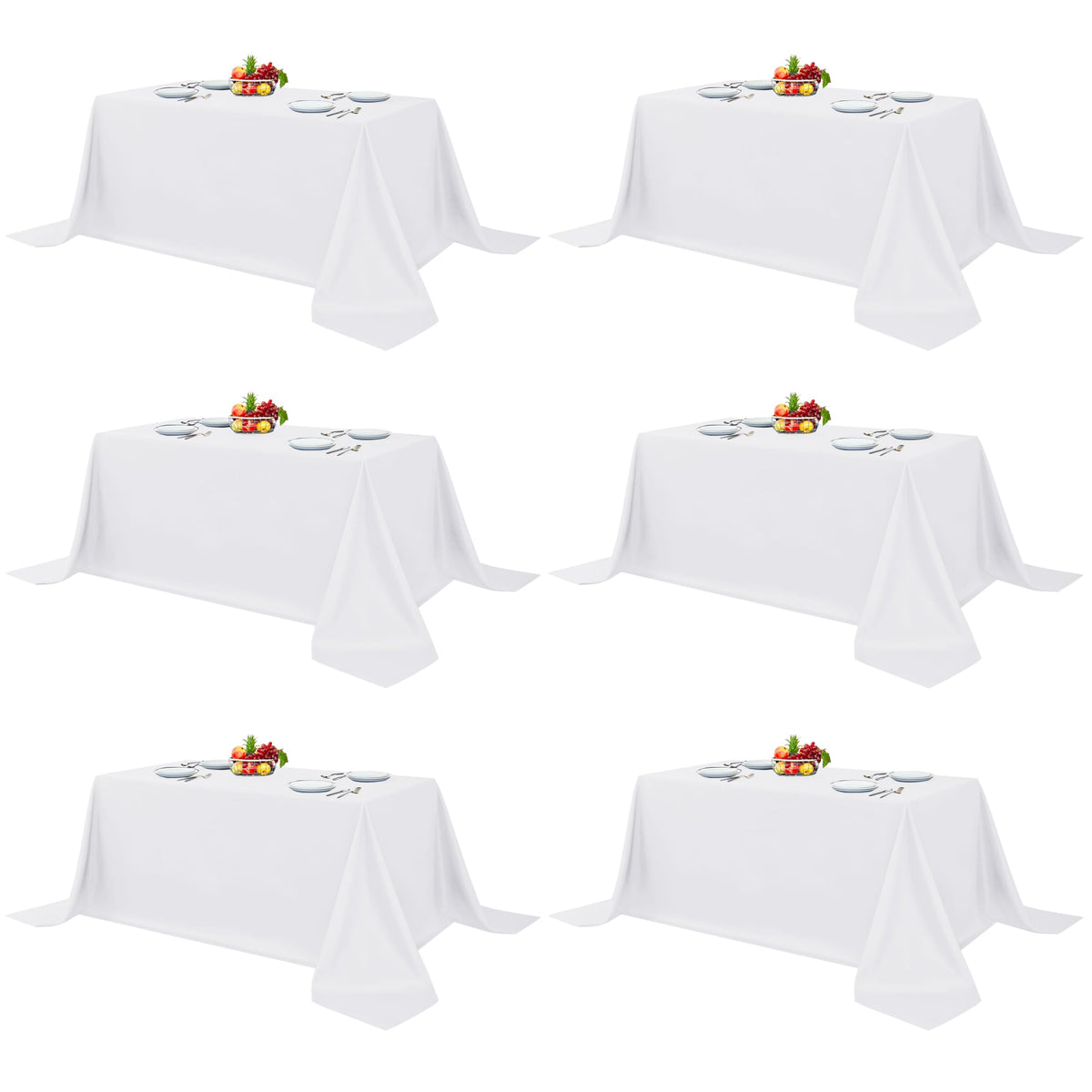 Fitable 6 Pack Black Tablecloths 70x120 Inch for 6-8 Ft Rectangle Tables