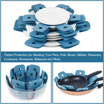 BYKITCHEN Pot Pan Protectors for Stacking, 12pcs & 4 Sizes, Separator Pads