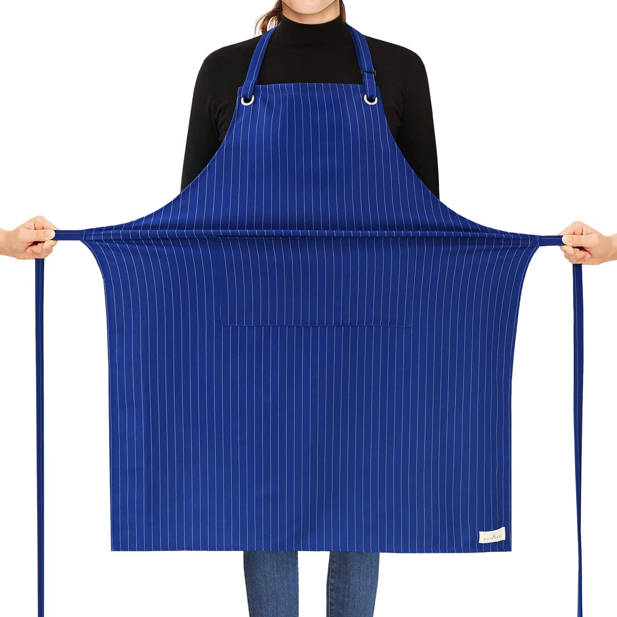 ROTANET Stripe Stretch Apron Chef Aprons for Men with 2 Pockets Waterproof