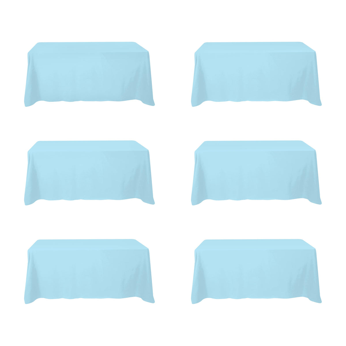 BRILLMAX 6 Pack Ivory Tablecloths 60x102 Inch for 6ft Rectangle Tables