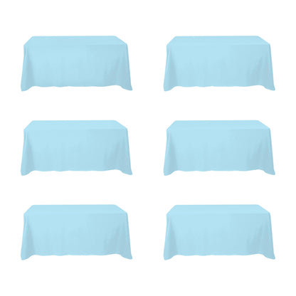 BRILLMAX 6 Pack Ivory Tablecloths 60x102 Inch for 6ft Rectangle Tables