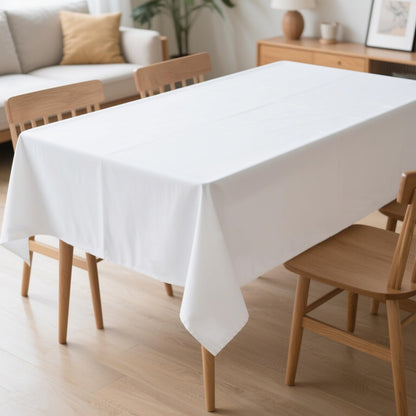 MRJ 70 Inch Round White Tablecloth Stain and Wrinkle Resistant Washable Polyester Table Cloth for Restaurant Hotel Wedding
