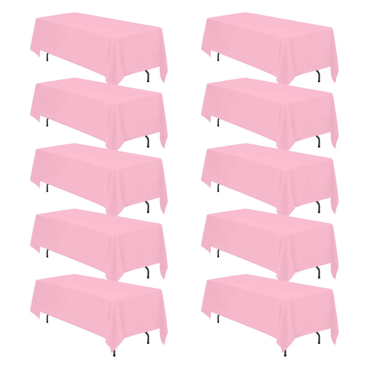 BRILLMAX 6 Pack Ivory Tablecloths 60x102 Inch for 6ft Rectangle Tables