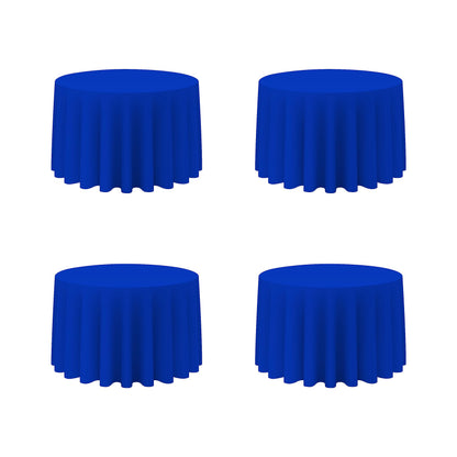 BRILLMAX 6 Pack Navy Blue Round Tablecloths 120 Inch for 60" Tables