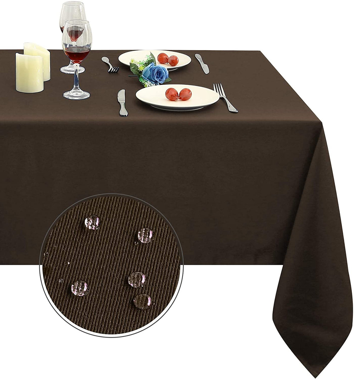 Obstal Rectangle Table Cloth, Navy Blue, 60 x 84 Inch