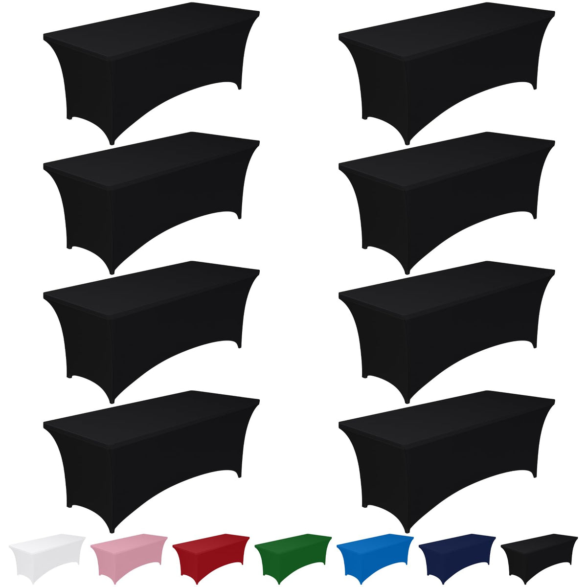 Pureegg Spandex Tablecloth 6ft 2 Pack Black