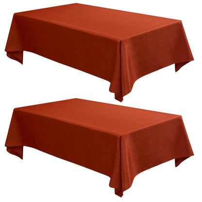 Fitable Nature Faux Linen Tablecloths Rectangle 60 x 84 Inch - 2 Pack Neutral Table Clothes for 4-6 Foot Tables, Wrinkle-Proof Faux Burlap Table Cover for Dining, Farmhouse, Outdoor Picnic, Camping