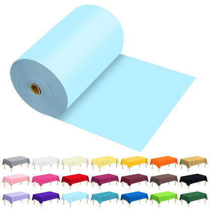 54 Inch X 300 Feet Plastic Table Cover Roll Premium Disposable Plastic Tablecloth for All Type/Shape Tables | Picnic, Party, Banquet, Birthdays, Weddings (Blue, 54 Inch X 300 Feet)