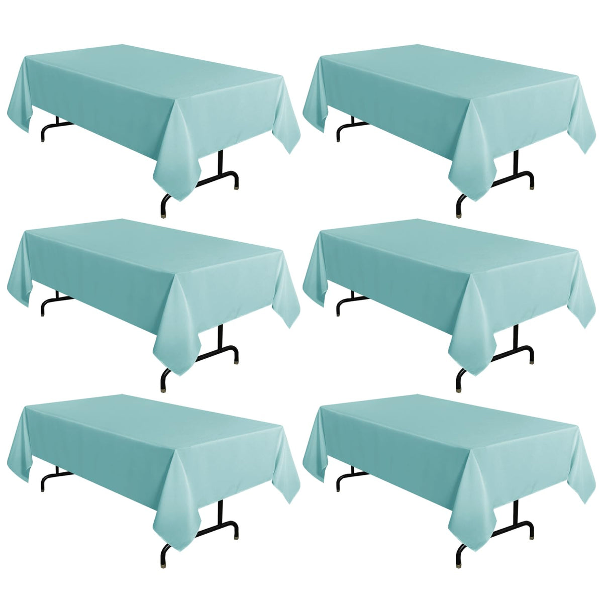 sancua 2 Pack Black Tablecloths 60x102 Inch for 6 Feet Rectangle Tables