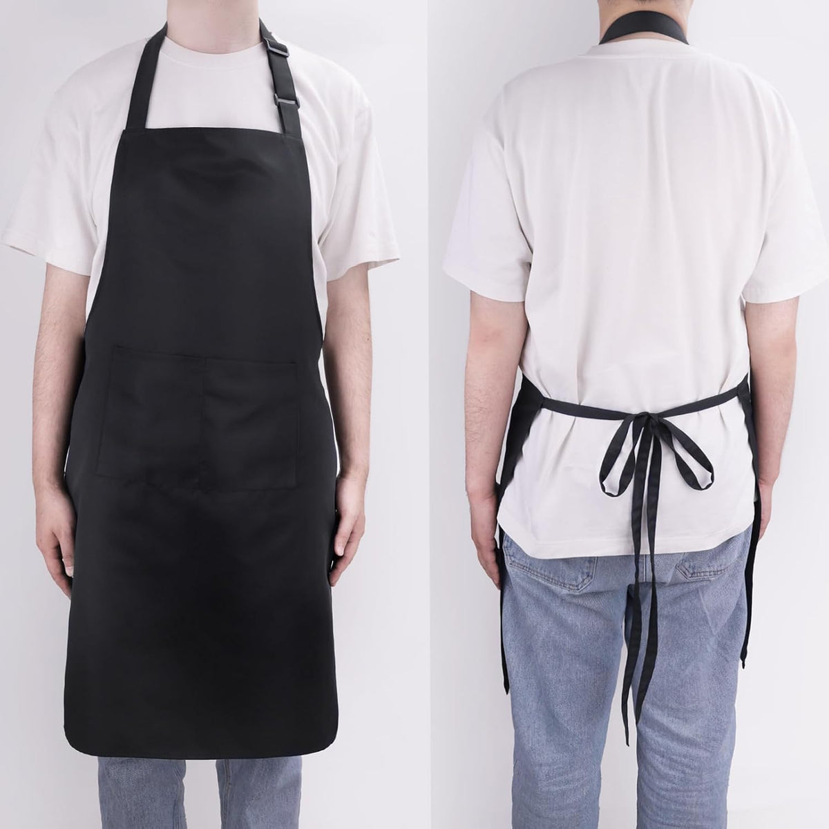 Large Chef Apron for Men and Women, Cooking Kitchen Aprons with 2 Large Pockets Water Oil Resistant
