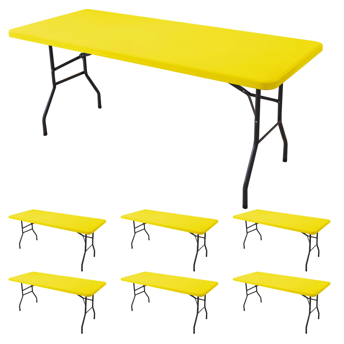 Fitted Tablecloth for 6 Foot Rectangle Tables-Black Picnic Table Covers