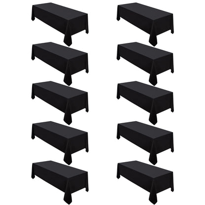 Surmente 90x132 Inch Black Tablecloth for 6-8 Foot Rectangle Tables
