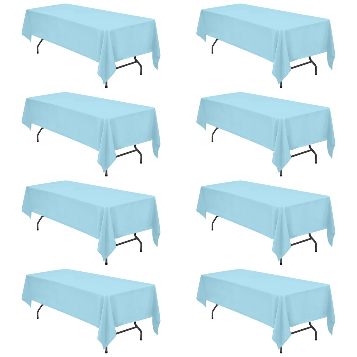 BRILLMAX 6 Pack Ivory Tablecloths 60x102 Inch for 6ft Rectangle Tables