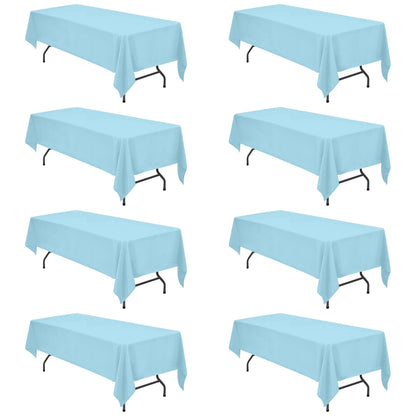 BRILLMAX 6 Pack Ivory Tablecloths 60x102 Inch for 6ft Rectangle Tables