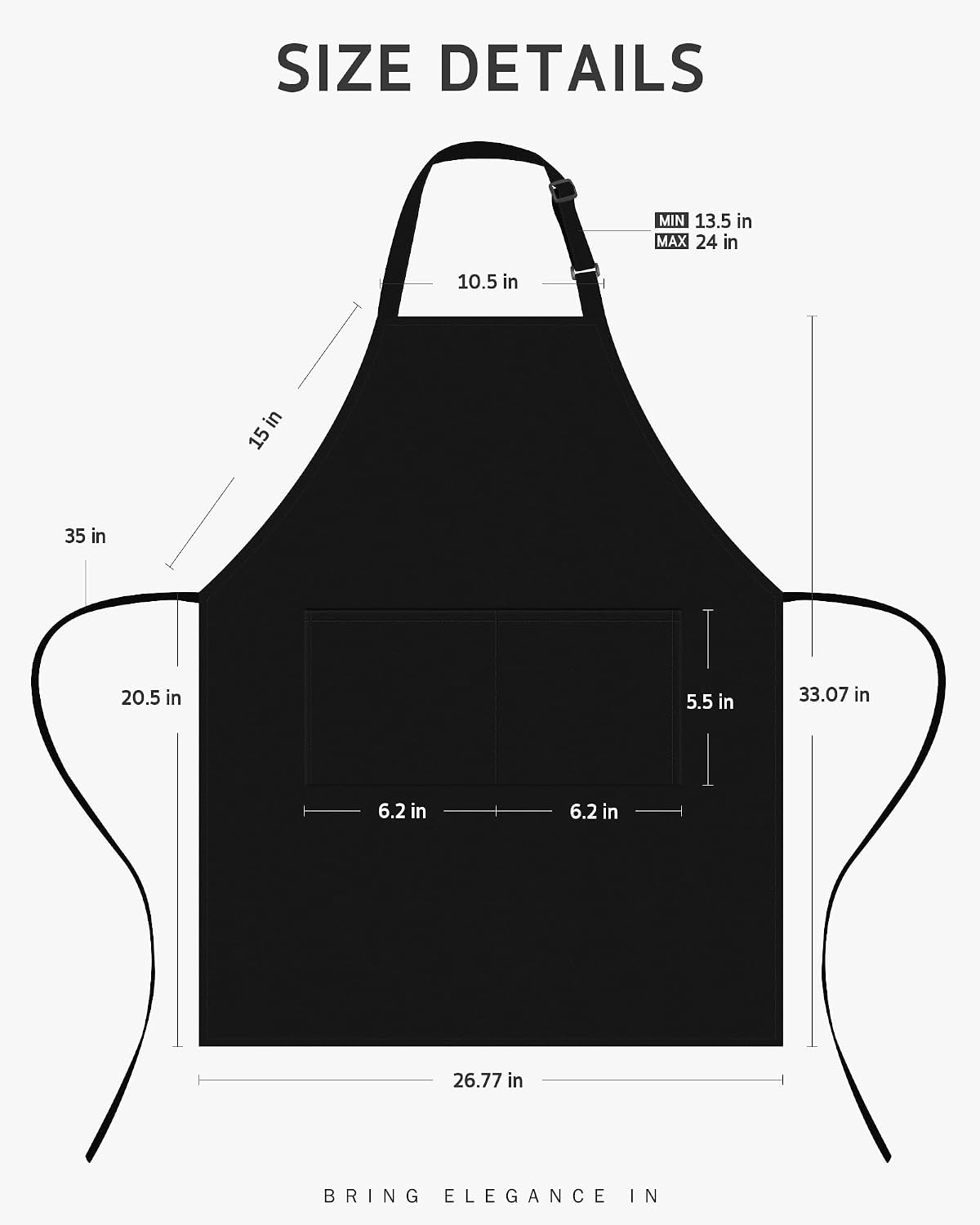 Syntus Chef Apron for Men Women with Pockets, Thick Grilling BBQ Apron