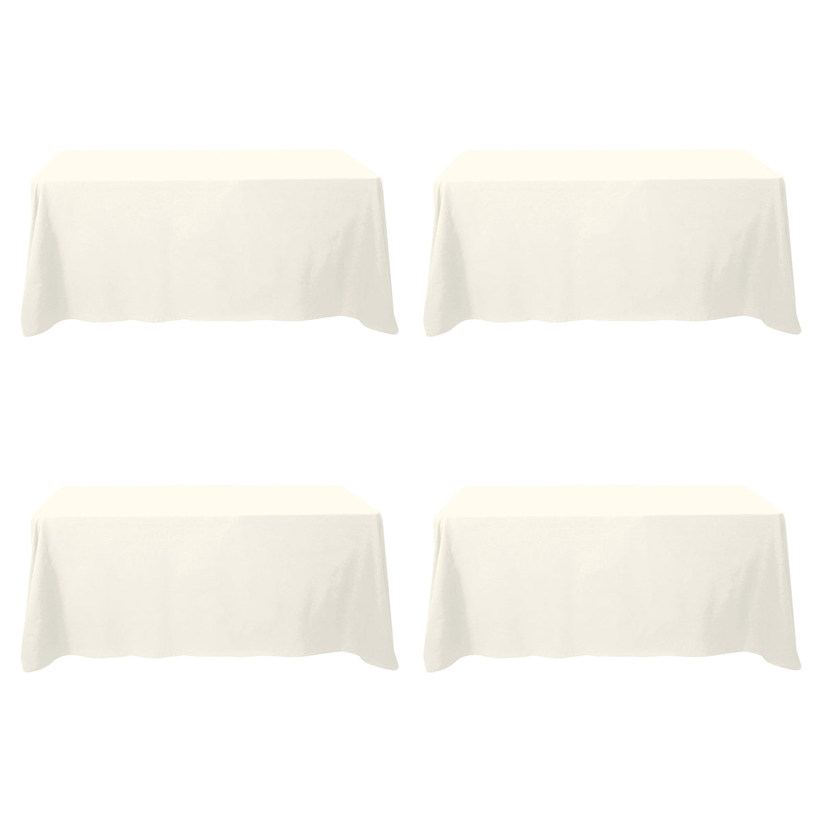 BRILLMAX 6 Pack Ivory Tablecloths 60x102 Inch for 6ft Rectangle Tables