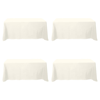 BRILLMAX 6 Pack Ivory Tablecloths 60x102 Inch for 6ft Rectangle Tables