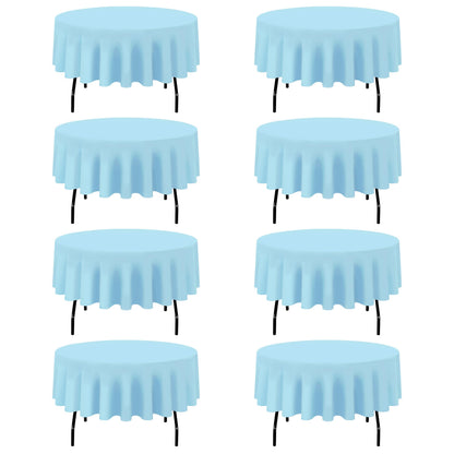 BRILLMAX 6 Pack Navy Blue Round Tablecloths 120 Inch for 60" Tables