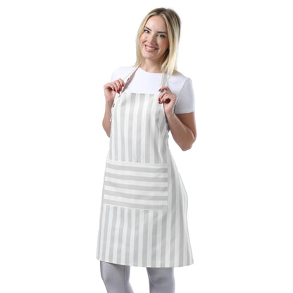 TOSHEX Kitchen Apron Cotton Waterdrop Resistant Adjustable Button Women Men