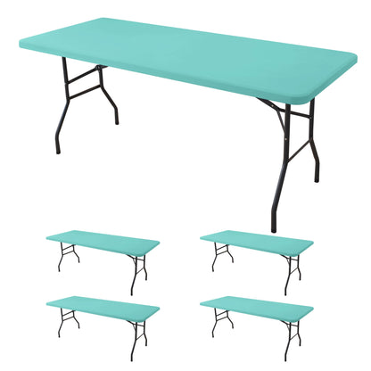 Fitted Tablecloth for 6 Foot Rectangle Tables-Black Picnic Table Covers