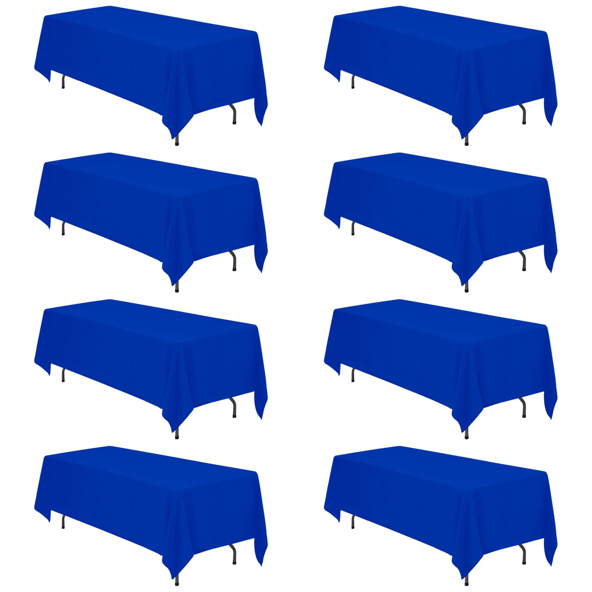 BRILLMAX 6 Pack Ivory Tablecloths 60x102 Inch for 6ft Rectangle Tables