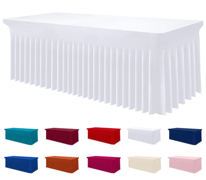 Smiry Spandex Elastic Fitted Table Cloth Skirt for 6FT Rectangle Table