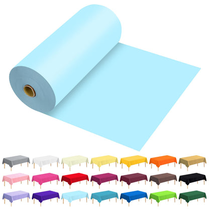 54 Inch X 300 Feet Plastic Table Cover Roll Premium Disposable Plastic Tablecloth for All Type/Shape Tables | Picnic, Party, Banquet, Birthdays, Weddings (Blue, 54 Inch X 300 Feet)