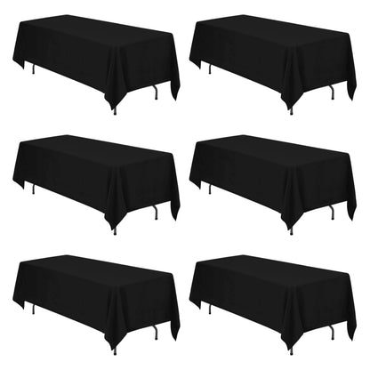 BRILLMAX 6 Pack Ivory Tablecloths 60x102 Inch for 6ft Rectangle Tables