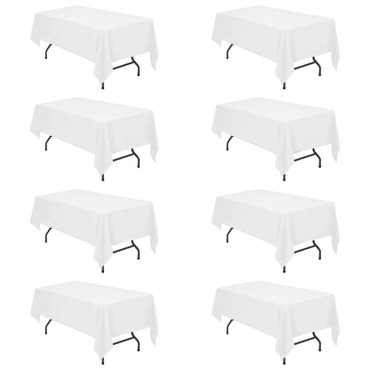 BRILLMAX 6 Pack Ivory Tablecloths 60x102 Inch for 6ft Rectangle Tables