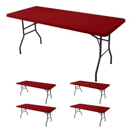 Fitted Tablecloth for 6 Foot Rectangle Tables-Black Picnic Table Covers