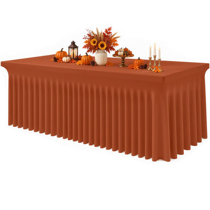 Smiry Spandex Elastic Fitted Table Cloth Skirt for 6FT Rectangle Table