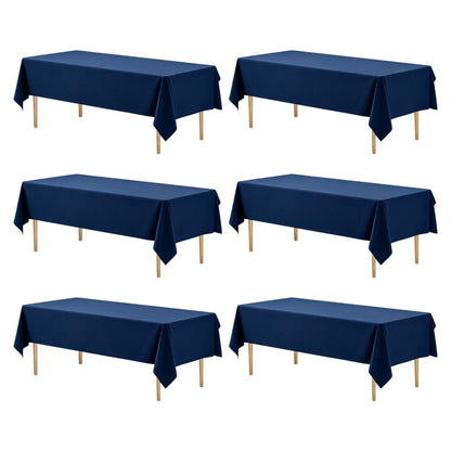 WIGENIUS 6 Pack White Table Cloth Rectangle 60X102 Inch Tablecloth Fit 6FT