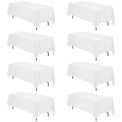 BRILLMAX 6 Pack Ivory Tablecloths 60x102 Inch for 6ft Rectangle Tables