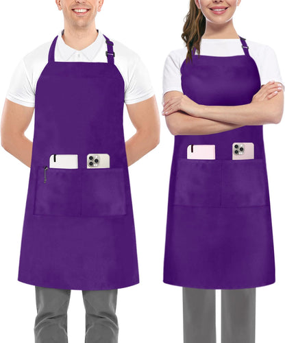 Utopia Kitchen Bib Aprons 2 Pack Adjustable With 2 Pockets 100% Polyester