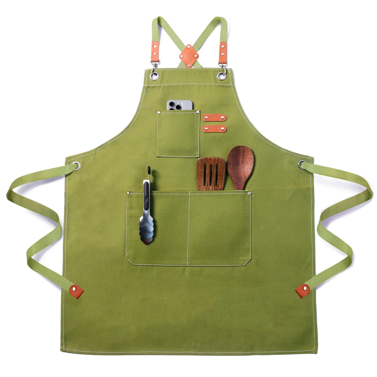 Chef Cotton Canvas Apron for Men Women with Pockets