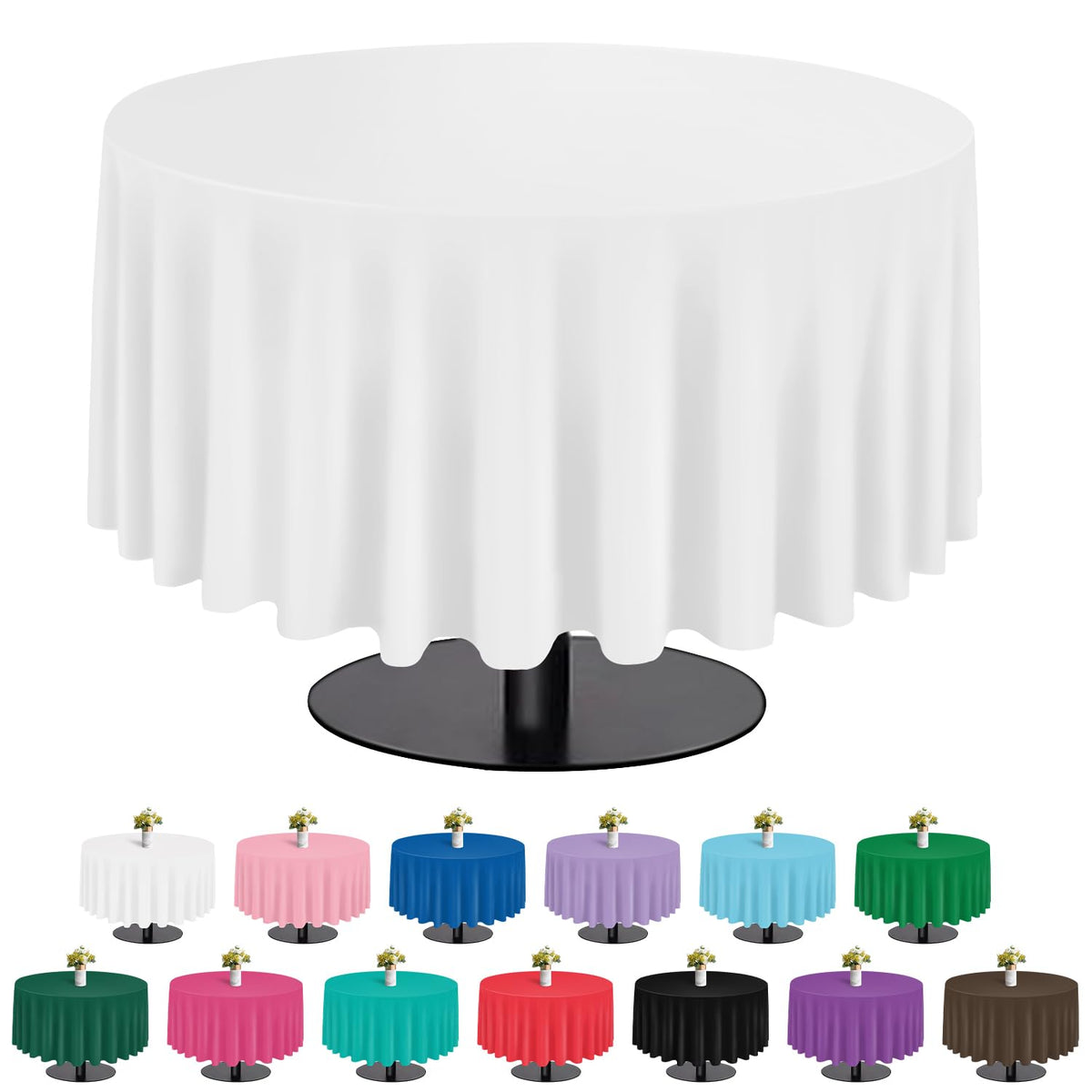 tujol Royal Blue 6 Pack Plastic Table Cloth 54" x 108", Disposable Tablecloths Rectangle Table Cover, Plastic Tablecloths for Parties