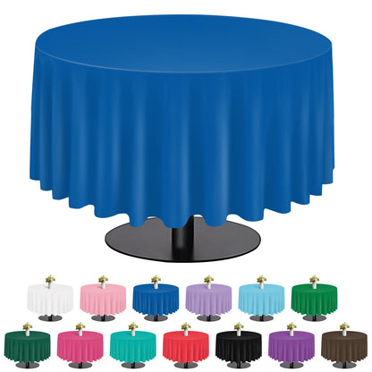 tujol Royal Blue 6 Pack Plastic Table Cloth 54" x 108", Disposable Tablecloths Rectangle Table Cover, Plastic Tablecloths for Parties