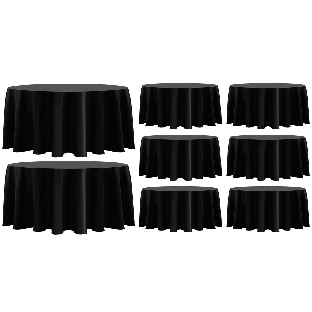 6 Pack White Round Tablecloths 120 Inch for Dining Tables