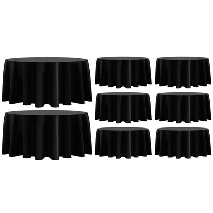 6 Pack White Round Tablecloths 120 Inch for Dining Tables