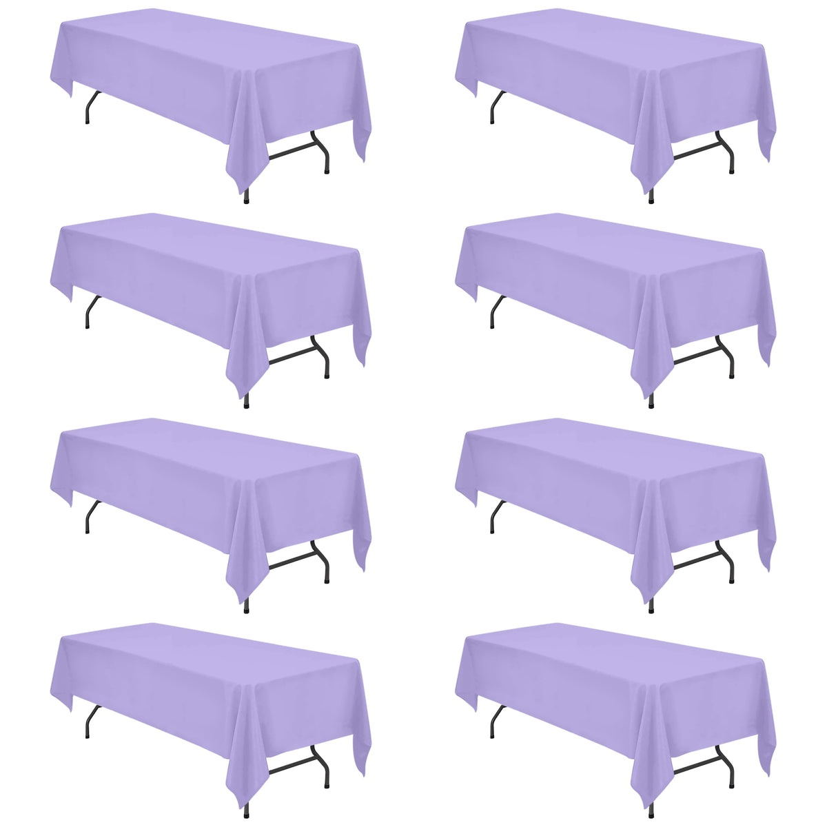 BRILLMAX 6 Pack Ivory Tablecloths 60x102 Inch for 6ft Rectangle Tables