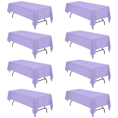 BRILLMAX 6 Pack Ivory Tablecloths 60x102 Inch for 6ft Rectangle Tables