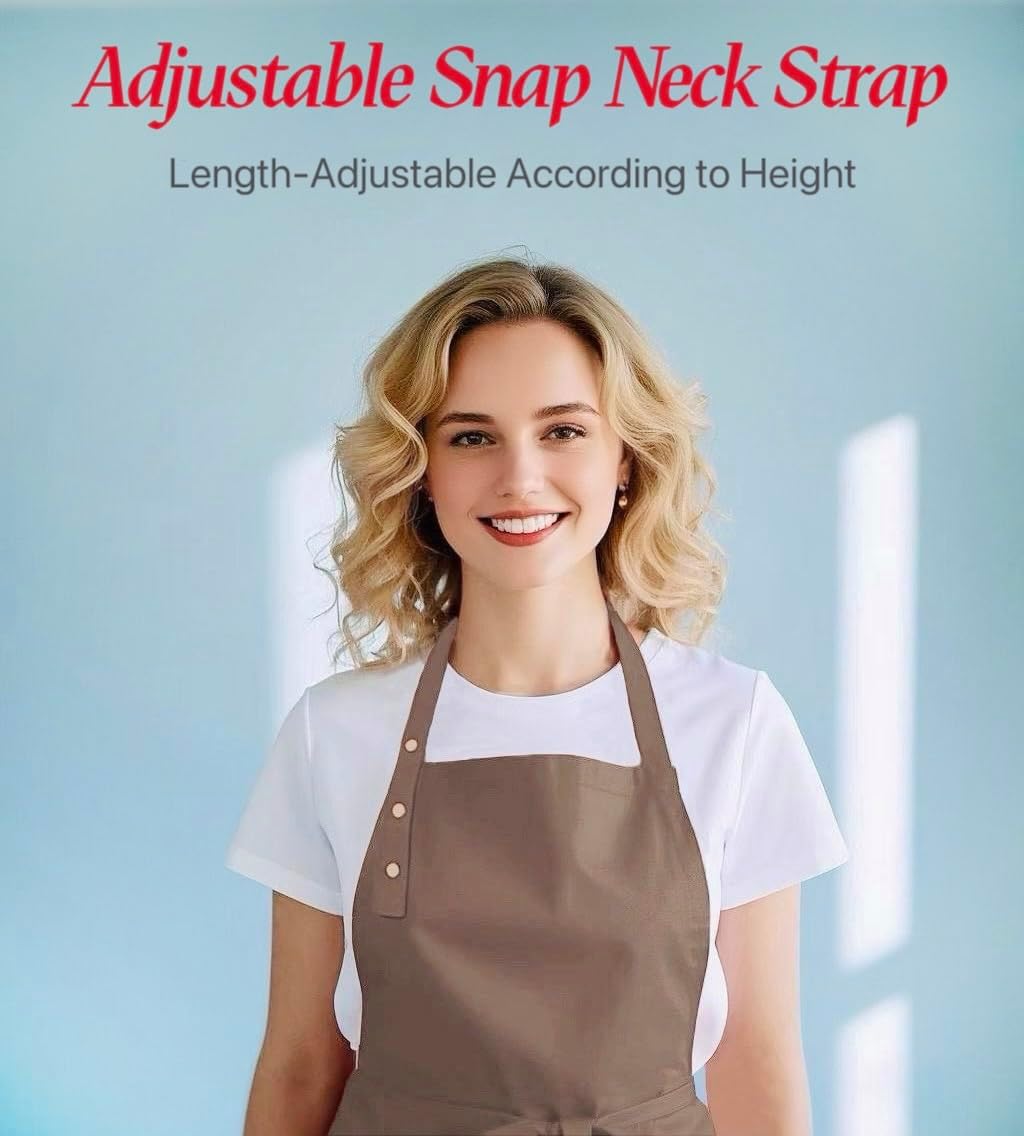 Aprons for Women Men, Water-Resistant Kitchen Aprons for Cooking