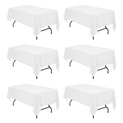 BRILLMAX 6 Pack Ivory Tablecloths 60x102 Inch for 6ft Rectangle Tables