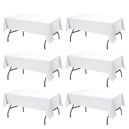 10-Pack White Tablecloths for Rectangle Tables, 60 x 102 Inches
